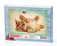 Kedicik ve Tuy Ahşap Puzzle 3000 Parça (HV89-MMM)