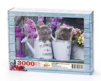 Sulama Kovasında Kedicikler Ahşap Puzzle	3000 Parça (HV94-MMM)