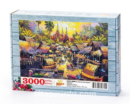 Su Kenarında Yaşam Tayland Ahşap Puzzle 3000 Parça (UK75-MMM)