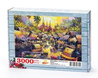 Su Kenarında Yaşam Tayland Ahşap Puzzle 3000 Parça (UK75-MMM)