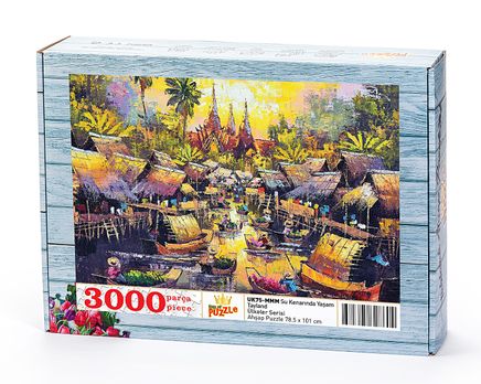 Su Kenarında Yaşam Tayland Ahşap Puzzle 3000 Parça (UK75-MMM)