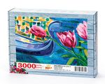 Pembe Laleler ve Gondol Venedik Ahşap Puzzle 3000 Parça (UK76-MMM)