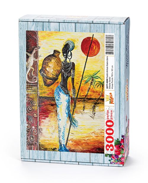 Testili Afrikalı Kadın Zaire Ahşap Puzzle 3000 Parça (UK77-MMM