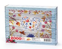 Çiçekli Kalp Ahşap Puzzle 2000 Parça (AS50-MM)