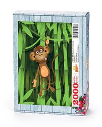 Bambu Ormanında Maymun At Ahşap Puzzle 2000 Parça (CK51-MM)