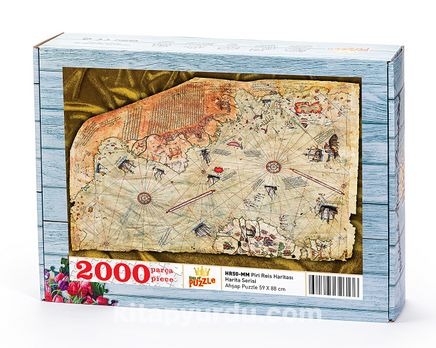 Piri Reis Haritası Ahşap Puzzle 2000 Parça (HR50-MM)