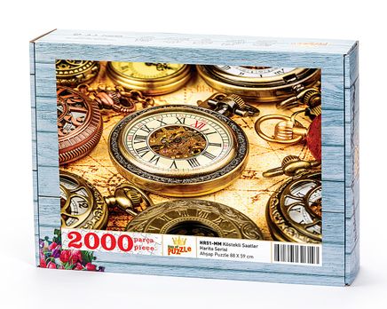 Köstekli Saatler Ahşap Puzzle 2000 Parça (HR51-MM)