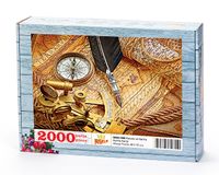 Pusula ve Harita Ahşap Puzzle 2000 Parça (HR52-MM)