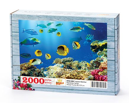 Tropikal Balıklar Ahşap Puzzle 2000 Parça (HV52-MM)