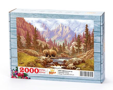 Nehirde Ayı Ahşap Puzzle 2000 Parça (HV51-MM)