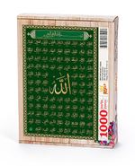 Esmaü'l-hüsna - Nefti Yeşil Zemin Ahşap Puzzle 1000 Parça (DI11-M) 