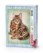 Kedi ve Kaplan Yavrusu Ahşap Puzzle 2000 Parça (HV68-MM)