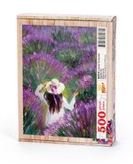 Lavanta Tarlasında Şapkalı Kız Ahşap Puzzle 500 Parça (DG20-D)