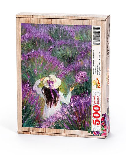 Lavanta Tarlasında Şapkalı Kız Ahşap Puzzle 500 Parça (DG20-D)