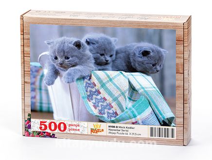 Minik Kediler Ahşap Puzzle 500 Parça (HV08-D)
