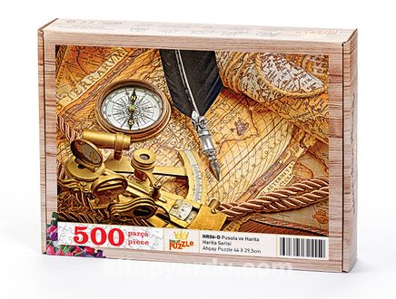 Pusula ve Harita Ahşap Puzzle 500 Parça (HR06-D)
