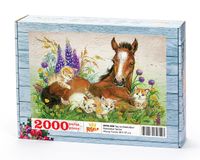 Tay ve Kedicikler Ahşap Puzzle 2000 Parça (HV76-MM)