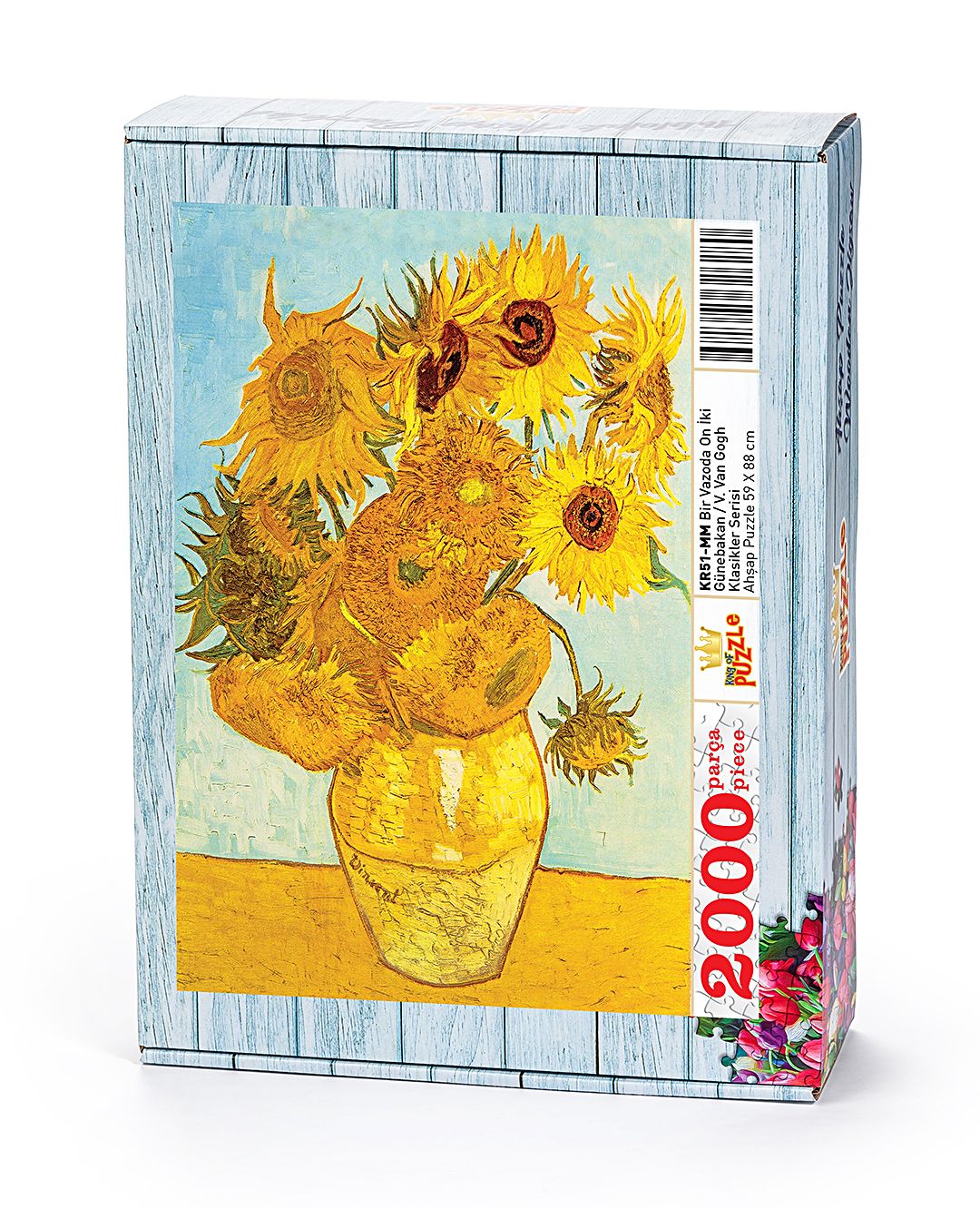 Bir Vazoda On İki Günebakan / Vincent Van Gogh Ahşap Puzzle 2000