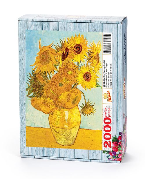 Bir Vazoda On İki Günebakan / Vincent Van Gogh Ahşap Puzzle 2000