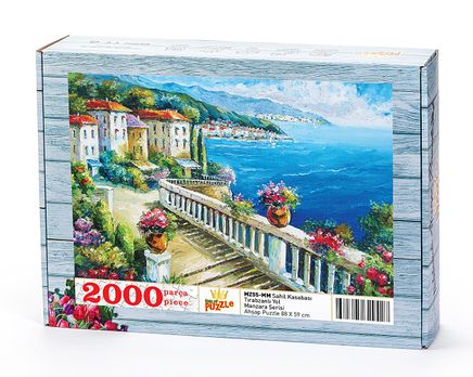 Sahil Kasabası / Tırabzanlı Yol Ahşap Puzzle 2000 Parça (MZ55-MM)