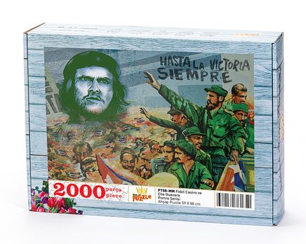 Fidel Castro ve Che Guevara Ahşap Puzzle 2000 Parça (PT58-MM)
