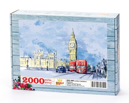 Londra Caddeleri - İngiltere Ahşap Puzzle 2000 Parça (SK51-MM)