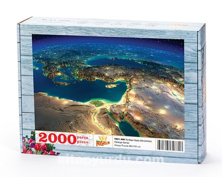 Türkiye Uydu Görüntüsü Ahşap Puzzle 2000 Parça (TR51-MM)