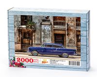 Havana Sokağı  ve Mavi Plymouth Ahşap Puzzle 2000 Parça (TT52-MM)