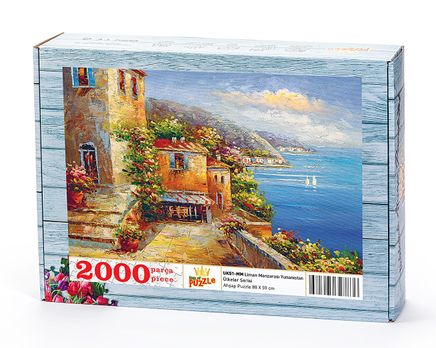 Liman Manzarası Yunanistan Ahşap Puzzle 2000 Parça (UK51-MM)