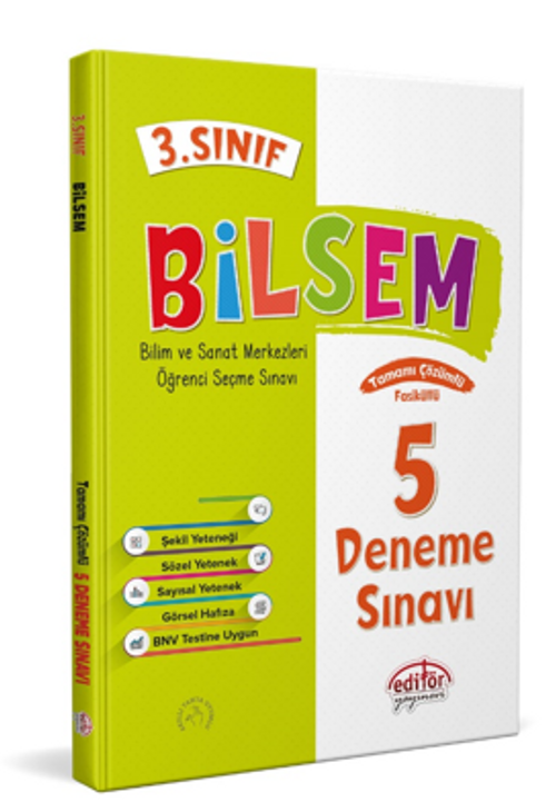 3.Sınıf Bilsem Tamamı Çözümlü 5 Fasikül Deneme Sınavı 
