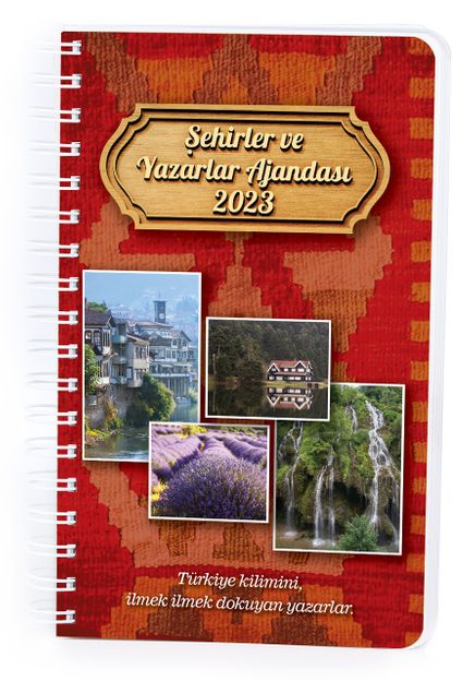 2023 Şehirler ve Yazarlar Ajandası - Renkli Spiralli (Büyük Boy)