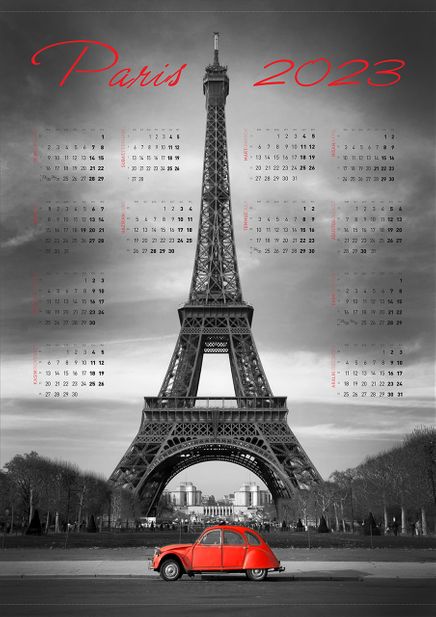 2023 Takvimli Poster - Şehirler - Paris