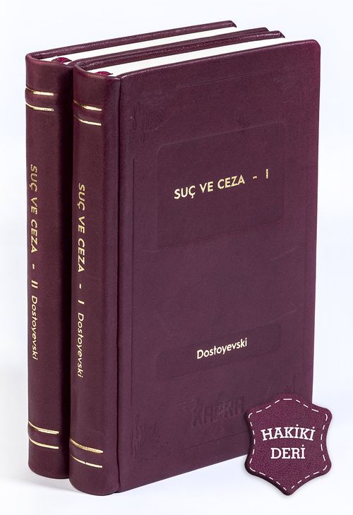 Suç ve Ceza (2 Cilt Takım) (Hakiki Deri, Ciltli, İplik Dikişli) 