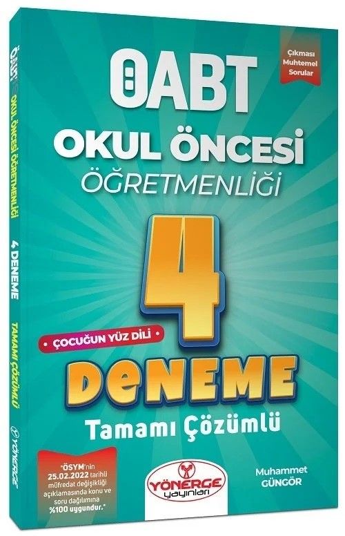 ÖABT Okul Öncesi Öğretmenliği Çocuğun Yüz Dili 4 Deneme Tamamı Çözümlü