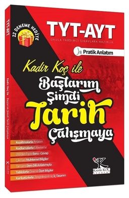 YKS TYT AYT Başlarım Şimdi Tarih Çalışmaya (22 Deneme İlaveli) 