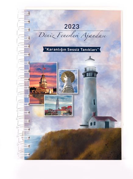 2023 Deniz Fenerleri Ajandası - Renkli Spiralli (Büyük Boy)