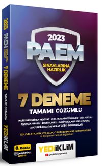 2023 PAEM Sınavlarına Hazırlık Tamamı Çözümlü 7 Deneme
