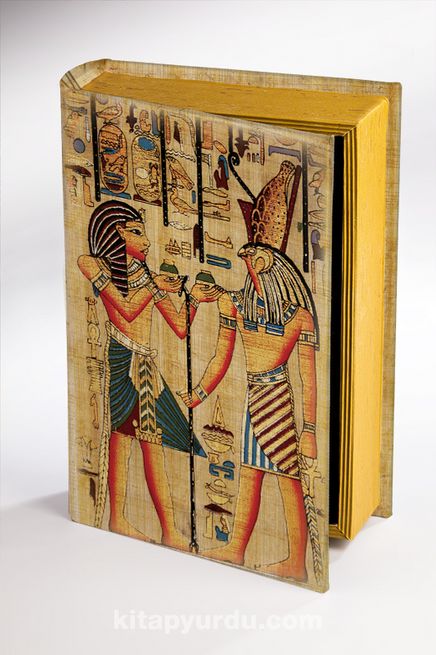 Kitap Şeklinde Ahşap Hediye Kutu - Mısır Papirus Sunuş