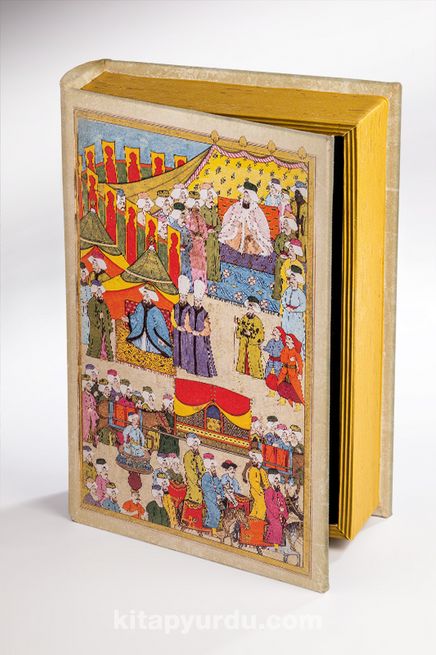 Kitap Şeklinde Ahşap Hediye Kutu - Osmanlı Minyatür