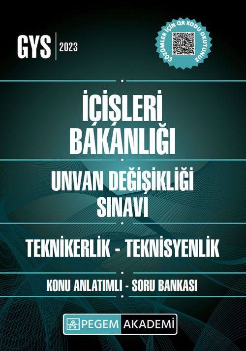 2023 İçişleri Bakanlığı Unvan Değişikliği Sınavı Teknikerlik-Teknisyenlik Konu Anlatımlı Soru Bankası