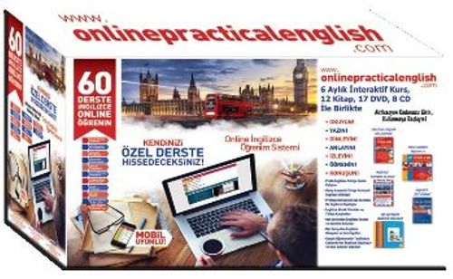 60 Derste Online İngilizce Öğrenim Seti (12 Kitap+17 Dvd+8 Cd)