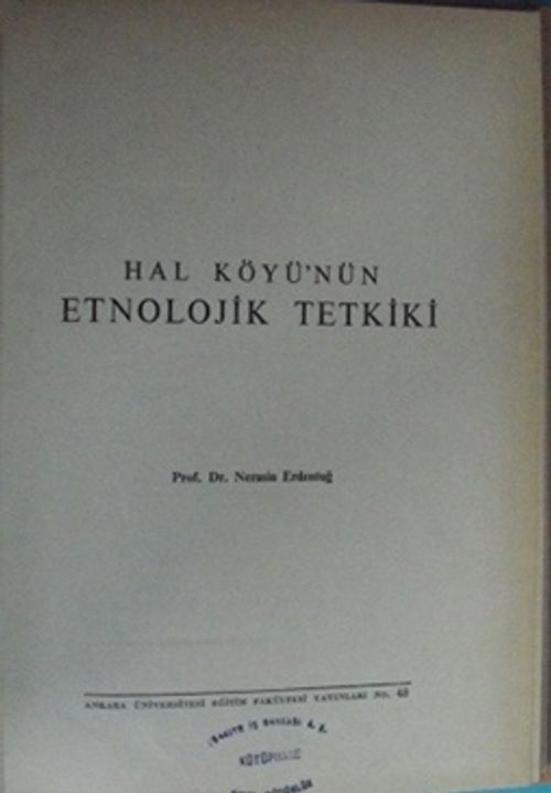 Hal Köyü'nün Etnolojik Tetkiki / 4-G-20