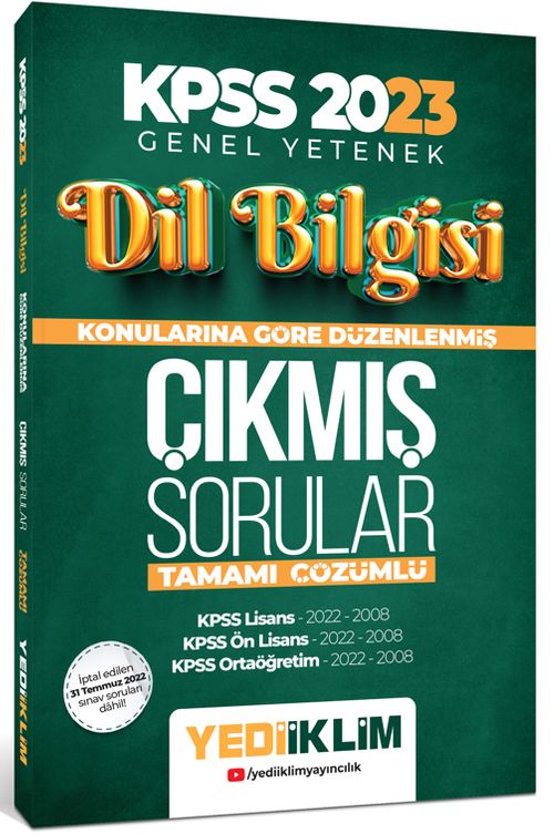 2023 KPSS Dil Bilgisi Konularına Göre Tamamı Çözümlü Çıkmış Sorular
