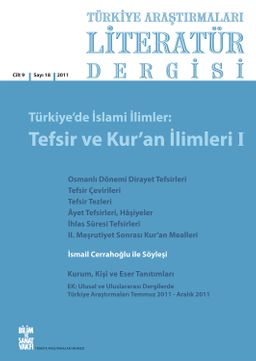 Türkiye Araştırmaları Literatür Dergisi Bahar 2012 Cilt 9 Sayı:18