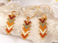 Zikzak Kolye Küpe Takımı Toprak Tonları (Miyuki 114)