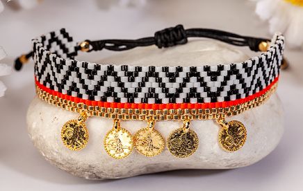 Pul Detaylı Miyuki Bileklik (Miyuki 123)