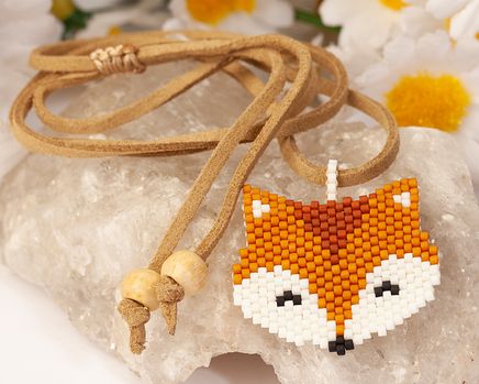 Tilki Figürlü Miyuki Kolye (Miyuki 129)