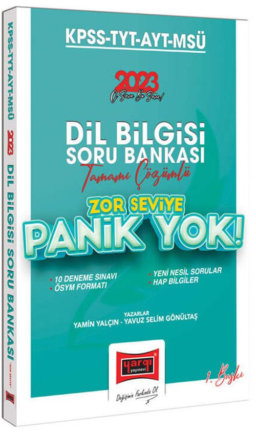 2023 KPSS-TYT-AYT-MSÜ Panik Yok Dil Bilgisi Tamamı Çözümlü Soru Bankası (Zor Seviye) 