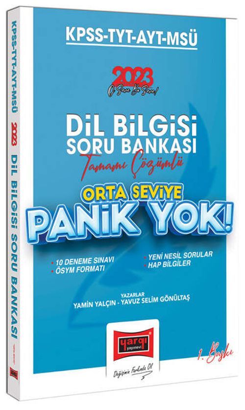 2023 KPSS-TYT-AYT-MSÜ Panik Yok Dil Bilgisi Tamamı Çözümlü Soru Bankası (Orta Seviye) 