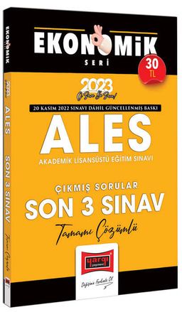 2023 ALES Tamamı Çözümlü Çıkmış Son 3 Sınav Soruları Ekonomik Seri (20 Kasım 2022 Sınavı Dahil) 